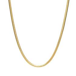ANAZOZ Schlangenkette Vergoldet, Halskette Edelstahl Ohne Anhänger Herren 55cm Schlangenkette 2mm von ANAZOZ
