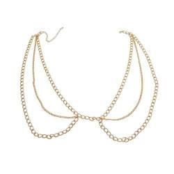 ANAZOZ Taille Kette Damen, Kettengürtel Damen Gold Körperketten für Frauen Boho Mehrschichtige Kette Quaste von ANAZOZ