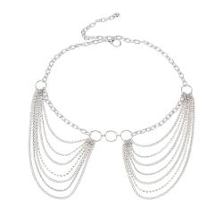 ANAZOZ Taille Kette Damen, Kettengürtel Gothic Silber Körperkette Sexy Schmuck Mehrschichtige von ANAZOZ