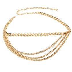 ANAZOZ Taillenkette Damen, Kettengürtel Damen Gold Körperkette Damen Sexy 4 reihig Gold Kette von ANAZOZ