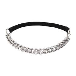 ANAZOZ Taillenkette Gothic, Kettengürtel Punk Schwarzes Silber Körperkette Sexy Schmuck Zweifarbig von ANAZOZ