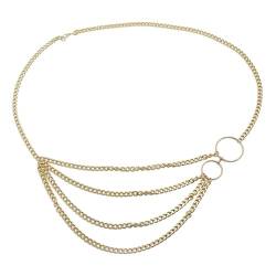 ANAZOZ Taillenkette Gürtel Damen, Bauchkette Damen Gold Körperkette Damen Sexy Mehrschichtige Panzerkette von ANAZOZ