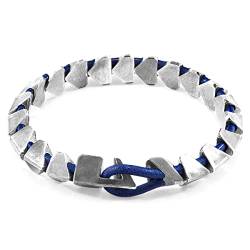 ANCHOR & CREW Azurblaues Brixham Maxi Silber und Rundes Lederarmband - Mann - 21cm von ANCHOR & CREW