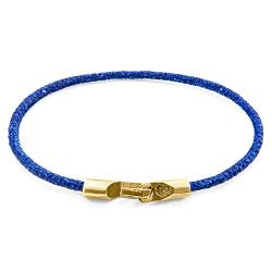 ANCHOR & CREW Azurblaues Talbot 9Ct Gelbgold Und Stachelrochen Leder Armband - Mann - 21cm von ANCHOR & CREW