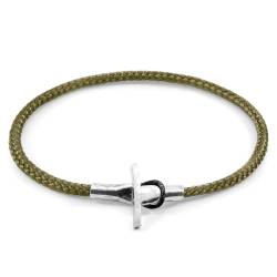 ANCHOR & CREW Khakigrünes Cambridge Silber Und Seil Armband - Mann - 19cm von ANCHOR & CREW