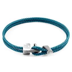 ANCHOR & CREW Ozeanblaues Brixham Silber Und Seil Armband - Mann - 23cm von ANCHOR & CREW