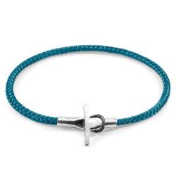 ANCHOR & CREW Ozeanblaues Cambridge Silber Und Seil Armband - Mann - 19cm von ANCHOR & CREW