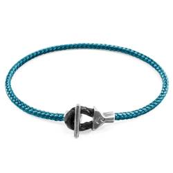 ANCHOR & CREW Ozeanblaues Cullen Silber Und Seil Armband - Mann - 19cm von ANCHOR & CREW