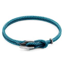 ANCHOR & CREW Ozeanblaues Padstow Silber Und Seil Armband - Mann - 19cm von ANCHOR & CREW