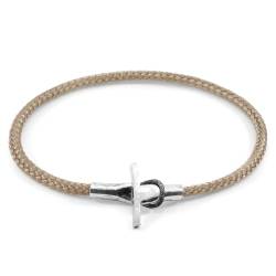 ANCHOR & CREW Sandbraunes Cambridge Silber Und Seil Armband - Mann - 19cm von ANCHOR & CREW