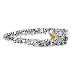 ANDANTE Luxuriöse Haarspange in Farbe Silber mit funkelnden und irisierenden Steinen - Länge: 6,5 cm von ANDANTE