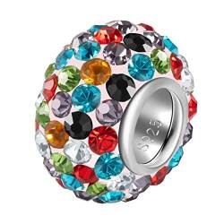 ANDANTE-Stones 925 Sterling Silber Kristall Strass Bead Charm Multicolor Element Kugel für European Beads Modul Armband + Organzasäckchen von ANDANTE