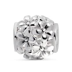 ANDANTE-Stones Silber Bead Charm Flowers Element Kugel für European Beads + Organzasäckchen von ANDANTE