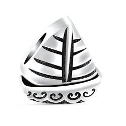 ANDANTE-Stones Silber Bead Charm Segelboot Element Kugel für European Beads + Organzasäckchen von ANDANTE