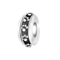 ANDANTE-Stones Silber Spacer Bead Pfötchen Element Kugel für European Beads + Organzasäckchen von ANDANTE