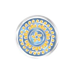 Andante CHUNK Click-Button Druckknopf (Mandala Gelb-Blau) für Chunk-Armbänder, Chunk-Ringe, Chunk-Schlüsselanhänger und andere Chunk-Accessoires von ANDANTE