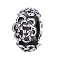 Andante-Stones 925 Sterling Silber Bead"Blumen Antique" Element Kugel für European Beads + Organzasäckchen von ANDANTE