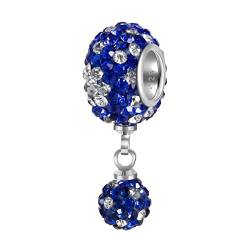 Andante-Stones Silber Kristall Pavé DANGLE Strass Bead Charm ** Daisy ** Element Kugel für European Beads + Organzasäckchen von ANDANTE