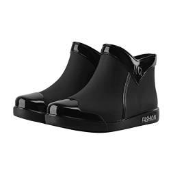 ANDGRO Regenstiefel Damen,Gummistiefel Damen Wasserdicht Winddicht Damenstiefel Gummistiefeletten Weitschaft Gummistiefel Rutschfeste Winterstiefel Warme Gefüttert Chelsea Boots Kurzschaft Boots von ANDGRO