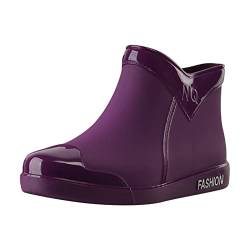 Regenstiefel Damen,Gummistiefel Damen Leichte Atmungsaktiv Hoch Regenschuhe Weitschaft Wasserdichter Rutschfeste Regenstiefel Kurz Barfuss Reitsportschuhe Halbhoch Leichtetten Rain Boots Stiefel von ANDGRO