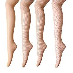 ANDIBEIQI 4 Paar Damen Netzstrumpfhosen, Feinstrumpfhosen, Strumpfhosen Damen Mesh Strümpfe Frauen Netzstrumpfhose Fischnetz Netzstrümpfe Socken Strumpf von ANDIBEIQI