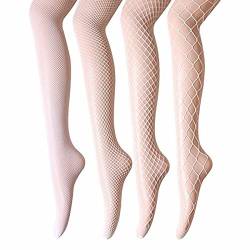 ANDIBEIQI 4 Paar Damen Netzstrumpfhosen, Feinstrumpfhosen, Strumpfhosen Damen Mesh Strümpfe Frauen Netzstrumpfhose Fischnetz Netzstrümpfe Socken Strumpf von ANDIBEIQI