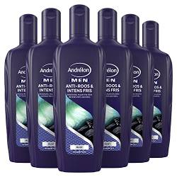 Andrélon Men Anti-Schuppen & Intensiv Frisches Shampoo für schuppenfreies Haar und ein intensives Frischegefühl - 6 x 300 ml - Vorteilspack von ANDRELON