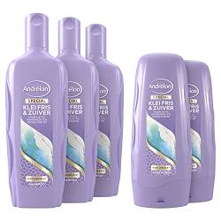 Andrélon Special Clay Frisches & Reines Shampoo und Conditioner für schnell fettendes Haar - 3 x 300 ml + 2 x 300 ml - Vorteilspack von ANDRELON