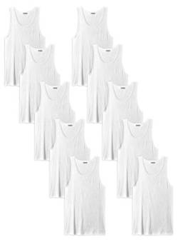 Andrew Scott Herren 10er-Pack Farbe A Shirt Tank Top Unterhemd - Weiß - Groß von ANDREW SCOTT