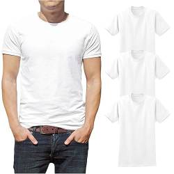 Klassische Herren Kurzarm Baumwolle Unterhemden | Rundhals T-Shirt - Multi & Bulk Großhandelspackungen, 3er-Pack - helles Weiß, XL von ANDREW SCOTT