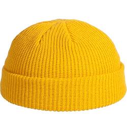 ANEWISH Unisex Beanie Mütze Damen Herren Kinder Strickmützen Warme Dehnbare Wintermütze Gelb von ANEWISH