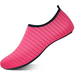 ANFTFH Schwimmschuhe Frauen Männer Strandschuhe Surfschuhe Wasserschuhe Barfuß Schwimmschuhe Wassersport Strand Schwimmbad Surfen Yoga TW Rose 42/43 EU von ANFTFH