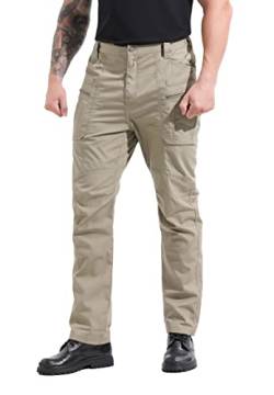 ANGEL CITIZ Herren Taktische Cargohose, wasserdichte Ripstop Militärkampfhose, Outdoor EDC Wanderarbeitshose mit 8 Taschen Khaki-M von ANGEL CITIZ