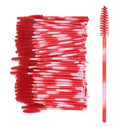 200 Stück Mascara Wands Applikator, Einweg-Wimpernbürsten-Set. Hartplastikgriff, Faserbürstenkopf. Für Wimpernverlängerung, Kosmetisches Werkzeug, Separate Wimpern (Groß Rot) von ANGGREK