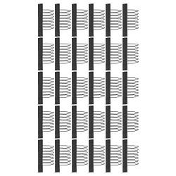 30 Perückenkammklammern aus Edelstahl, 7-Zähne-Haarteilkappenzubehör mit Bogendesign (BLACK) von ANGGREK