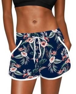 ANGGREK Damen-Boardshorts in Übergröße, elastische Taille, Badeanzüge, Badeanzüge, Tankini-Shorts mit Taschen von ANGGREK