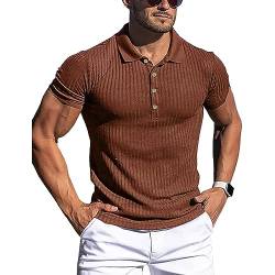 ANGGREK Poloshirt Herren Kurzarm Tennis Golf Badminton Tischtennis Atmungsaktiv Sweatshirt Outdoor Sommer Freizeit Sport Schnelltrocknend Herren Knopfleiste Poloshirt von ANGGREK