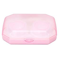 ANGGREK Tragbares Rosafarbenes Kontaktlinsenbehälter-Set für Frauen, Mini-Design mit Robuster Außenbox, Niedliches und Schönes Design von ANGGREK