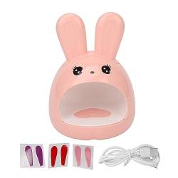 Mini-Gel-Nagellampe, Bunny-LED-Nagellicht mit 8 Stück Licht, Cartoon-Fastentrocknungs-Nageltrockner für Nagelkunst (Rosa) von ANGGREK