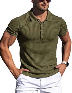 Poloshirt Herren Poloshirt Kurzarm Golf Shirt Sommer Kurzarm Tshirts Schnelltrocknend Performance von ANGGREK