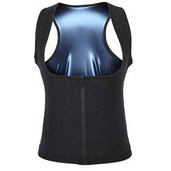 Sauna Weste Sweat,Saunaweste Heizschweiß Tank Top Atmungsaktiv Taille Trainer Reißverschluss Sport Korsett für Damen(2XL/3XL) von ANGGREK