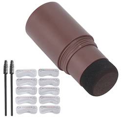 Stempelformungsset, Augenbrauenpuderstift 10 Schablonenpinsel Augenbrauen-Make-up-Werkzeuge 1,8 G (Schwarzgrau) von ANGGREK