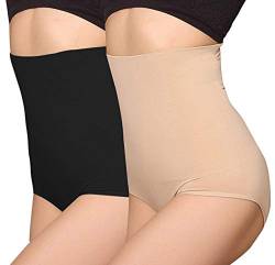 ANGOOL Damen Miederslip Butt Lifter Shaper figurenformend Shapewear Schlichte Taillenformer mit Bauch-Weg-Effekt, Schwarz beige, M von ANGOOL