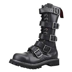 ANGRY ITCH 14 Hole - 5 Buckles Männer Stiefel schwarz EU45 von ANGRY ITCH