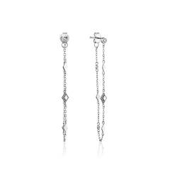 Ania Haie Damen-Ohrhänger Bohemia Chain Stud Earrings 925er Silber Zirkonia One Size Silber 32014166 von ANIA HAIE