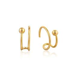 Ania Haie Sterling Silver Shiny Gold Plated Orbit Twist EarringsE001-03G von ANIA HAIE