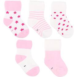 ANIMQUE 5 Paar Babysocken Winter Dicke Warm Baumwolle Söckchen 1-3 Jahre Kleinkind Socken Jungen Mädchen Wintersocken Rosa, S von ANIMQUE