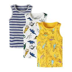 ANIMQUE Jungen Baumwolle Top Baby Kinder Unterhemd 3er Pack TW505, 110 von ANIMQUE