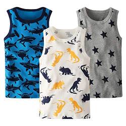 ANIMQUE Jungen Unterhemd Baby Kinder Baumwolle Top 3er Pack SY503, 110 von ANIMQUE