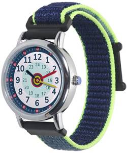 Anio3 Armbanduhr Kinder Lernuhr - Kinderuhr zum Lernen der Uhrzeiten ab 6 Jahre, wasserdicht bis 5 bar, Kinderuhr für Jungen und Mädchen, Aurora-Blue von ANIO